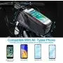 Intsun Bike Bag Bicycle Phone Front Frame Bag, Waterproof Bike Phone Mount Bag with Touch Screen Sun Visor, Large Capacity Phone Holder Fits Phones Below 7.5 Inches