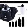 FREETOO Hydration Belt with 10oz BPA-Free Bottles Leak-Proof, Adjustable Running Fuel Belt, W/Touchscreen Zipper Pockets Water Resistant Bounce Free, Fits iPhone 6-8Plus &5.5 Smartphones