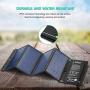 Nekteck 28W Portable Solar Panel Charger, Waterproof Camping Gear Solar Powered Charger with 2 USB Port for iPhone X/8 Plus, Samsung Galaxy s9/s8,iPad, Tablet and Any USB Devices