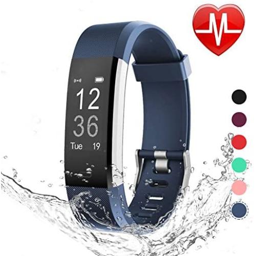 LETSCOM Fitness Tracker HR, Activity Tracker Watch with Heart Rate Monitor, Waterproof Smart Fitness Band with Step Counter, Calorie Counter, Pedometer Watch for Women and Men