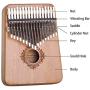 Kalimba Thumb Piano 17 Keys with Tuning Hammer and Study Instruction,Portable Mbira Sanza Finger Piano, Musical Intruments Gifts for Kids Adults Beginners