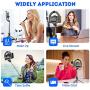 SYOSIN Selfie Ring Light with Tripod Stand and Phone Holder, 6” Rechargeable LED Dimmable Ring Light Selfie Stick Tripod with Bluetooth Remote Control for Live Stream,Makeup,YouTube Video