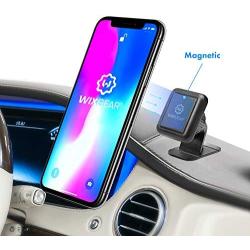 WixGear Magnetic Phone Mount, Universal Stick On Dashboard Magnetic Car Mount Holder, for Cell Phones with Fast Swift-snap Technology