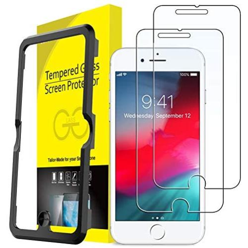 JETech Screen Protector for Apple iPhone 8 Plus, iPhone 7 Plus, iPhone 6s Plus, iPhone 6 Plus, 5.5-Inch, Tempered Glass Film with Easy-Installation Tool, 2-Pack