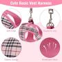 Soft Mesh Small Dog Harness with Leash - Basic Plaid Padded Chest Vest for Kitties,Puppy,Small Pets