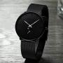 Mens Watches Ultra-Thin Minimalist Waterproof - Fashion Wrist Watch for Men Unisex Dress with Stainless Steel Mesh Band