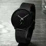Mens Watches Ultra-Thin Minimalist Waterproof - Fashion Wrist Watch for Men Unisex Dress with Stainless Steel Mesh Band