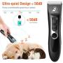 Dog Clippers, Dog Grooming Kit Noiseless Cordless Dog Grooming Clippers Professional Rechargeable Dog Trimmer Electric Hair Clippers for Thick Coats Dogs Cats Pets