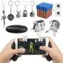 EAONE Mobile Game Controller, 2-in-1 Gamepad Joysticks Sensitive Shoot Aim Fire Triggers with 5 Keychains for PUBG/Knives Out/Rules Survival Fits iOS and Android EAONE Mobile Game Controller, 2-in-1 Gamepad Joysticks Sensitive Shoot Aim Fire Triggers with 5 Keychains for PUBG/Knives Out/Rules Survival Fits iOS and Android