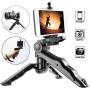 Ezavan Phone Tripod, Portable Handheld Pistol Grip Stabilizer for Camera/Cell Phone, Tabletop Mini Tripod with Universal Phone Clip for Selfies/Vlogging/Streaming/Photography/Recording