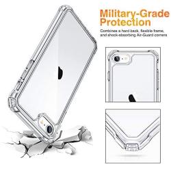 ESR Air Armor Designed for iPhone SE 2020 Case/iPhone 8 Case [Shock-Absorbing] [Scratch-Resistant] [Military Grade Protection] Hard Polycarbonate + Flexible Polymer Frame, for iPhone SE 2020/8, Clear