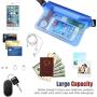 HeySplash Waterproof Pouch Bag with Waist Strap 2 Pack, Screen Touchable Dry Bag for Beach, Swiming, Running, Fishing, Kayaking, Keep Your Phone and Valuables Safe and Dry, Included Extra 1.9" Strap