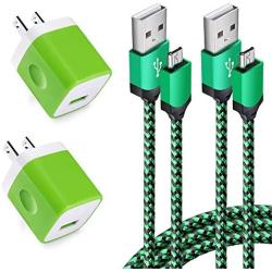 Android Wall Charger Micro Cable Kit,One Port Charging Head Plug Block with 6ft Micro USB Cord Compatible Samsung Galaxy S7 S6 Active J3 J7 J8, HTC, LG K50S K20 K30, Google Nexus 10 7 9, Android Phone