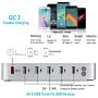 COSOOS Fastest Charging Station with Quick Charge 3.0, 6 Phone Charger Cables(3 Type),lWatch Stand,6-Port USB Charger Station,Charging Station for Multiple Devices,Tablet,Kindle(Silver,UL Certified)