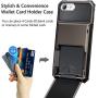 Vofolen for iPhone 6s Case iPhone 8 Wallet iPhone SE 2020 Case Credit Card Holder ID Slot Pocket Dual Layer Protective Bumper Rugged TPU Rubber Armor Hard Shell Cover for iPhone 6 6s 7 8 SE2 Gun Color