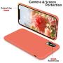 SURPHY Silicone Case for iPhone X iPhone Xs Case, Soft Liquid Silicone Shockproof Phone Case (with Microfiber Lining) Compatible with iPhone Xs (2018)/ iPhone X (2017) 5.8 inches (Nectarine)