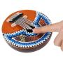 VGEBY1 7 Key Tuneable Coconut Shell Mbira Portable Kalimba Adjustable Finger Thumb Piano Musical Instrument (Random Pattern)