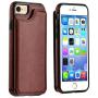 OT ONETOP iPhone 8 Wallet Case with Card Holder, iPhone 7 Case iPhone SE(2020) Wallet Premium PU Leather Kickstand Card Slots,Double Magnetic Clasp and Durable Shockproof Cover 4.7 Inch(Brown)