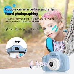 Kids Camera, Digital Camera for Kids 16.0MP 2.0 Inch HD Shockproof Camera, IPS Screen Kids Video Camera with 32 GB Memory Card and Games, Mini Kids Camcorder(1920x1080P) Camera Gifts for Kids (Blue)