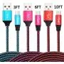 Micro USB Cable,Bynccea 3 Pack [3FT 6FT 10FT] Android Charging Cable Nylon Braided Cell Phone Charger Android Compatible with Samsung S6 S7 Edge J3 J7,LG,HTC,Motorola,Sony,Xbox One,PS4(Multi-Colored)
