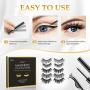 Magnetic Eyelashes with Eyeliner, SHVYOG 5 Pairs Upgraded Magnetic Eyelash Kit, Natural Look False Reusable Magnetic Lashes for Women, Magnetic Eyeliner and Eyelashes Kit with Tweezers Inside