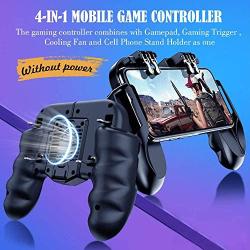 EMISH Mobile Game Controller Gamepad Mobile Gaming Trigger Joystick Metal L1 R1 Button for PUBG/Rules of Survival (Black)