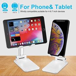 Cell Phone Stand for Desk, Marchero Foldable Desktop Adjustable Phone&Tablet Holder Cradle Compatible with iPhone 11 pro XS Max XR X Samsung Galaxy S10 S9,Nintendo Switch, Ipad Mini etc(White)
