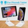 Cell Phone Stand for Desk, Marchero Foldable Desktop Adjustable Phone&Tablet Holder Cradle Compatible with iPhone 11 pro XS Max XR X Samsung Galaxy S10 S9,Nintendo Switch, Ipad Mini etc(White)