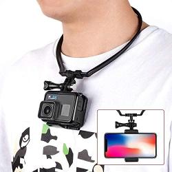 Taisioner POV/VLOG Smartphone Selfie Neck Holder Mount for GoPro AKASO Action Camera and Cell Phone Video Shoot Accessories