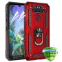 RioGree Phone Case for LG Aristo 5 / Phoenix 5 / Fortune 3 / Risio 4 / Aristo 5 Plus +/ Tribute Monarch/ K8X / K31 with [2 PCS Screen Protector] Kickstand Magnetic for Car Mount Heavy Duty Ring-Red