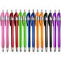 SKOLOO Electronic Screen Touch Stylus, Pack of 14, 2-in-1 Click Ball Pen, Ballpoint Pen and Slim Stylus for Universal Tablet Smartphone, Multi-Colored