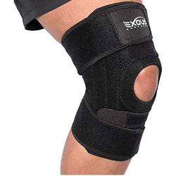 EXOUS Knee Brace Support Protector - Relieves Patella Tendonitis - Jumpers Knee Mensicus Tear - ACL Lateral & Medial Ligament Sprains Comfort Design True Non-Slip FIT for Arthritis - Sport - Running