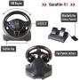 Serafim R1 Innovative Racing Wheel - Gaming Steering Wheel with Responsive Pedal - The Worlds First Mobile Gaming Wheel Compatible with PC, iOS, Android - PC Gaming Wheel - Not Support Xbox ONE PS4