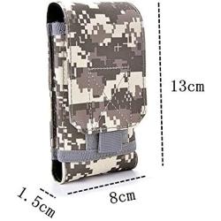 Tactical MOLLE Smartphone Holster, Universal Army Mobile Phone Belt Pouch EDC Security Pack Carry Accessory Kit Blowout Pouch Belt Loops Waist Bag Case for iPhone SE 5S Samsung Galaxy S4 Mini