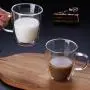 BOQO Glass Cups,Double Walled Insulated Drinking Glasses with Handle,Set Of 2 Mugs(400ml Water Glasses) BOQO Glass Cups,Double Walled Insulated Drinking Glasses with Handle,Set Of 2 Mugs(400ml Water Glasses)