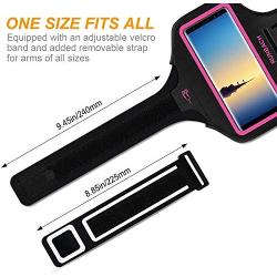 Galaxy Note 10+/9/8 Armband,RUNBACH Sweatproof Running Exercise Gym Cellphone Sportband Bag with Fingerprint Touch/Key Holder and Card Slot for Samsung Galaxy Note 10+/Note 9/Note 8 (Pink)