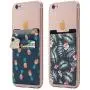 (Two) Stretchy Cell Phone Stick On Wallet Card Holder Phone Pocket for iPhone, Android and All Smartphones. (Pineapple&Palm) (Two) Stretchy Cell Phone Stick On Wallet Card Holder Phone Pocket for iPhone, Android and All Smartphones. (Pineapple&Palm)
