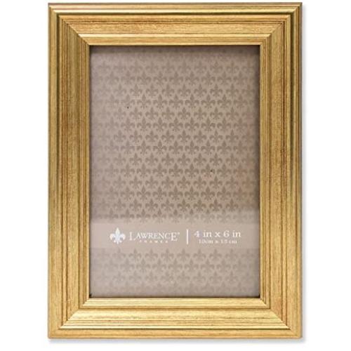 Lawrence Frames Sutter Burnished Picture Frame, 4 by 6-Inch, Gold
