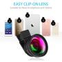 Cell Phone Camera Lens 2 in 1 Clip-on Lens Kit 0.45X Super Wide Angle & 12.5X Macro Phone Camera Lens for iPhone 8 7 6s 6 Plus 5s Samsung Android & Most Smartphones Black