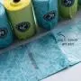 Precious Tails Poop Bags for Dogs, Biodegradable, Unscented, Dog Waste Bags, Blue and Green Bone Style Bags