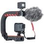 ULANZI U-Grip Pro Handheld Video Rig Steadicam with Triple Cold Shoe, Stabilizing Handle Grip Compatible for iPhone 11 Pro Max Xs 8 7 plus GoPro 8 7 6 5 Canon Nikon Sony DSLR Cameras