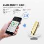 New bee Bluetooth Earpiece V5.0 Wireless Handsfree Headset 24 Hrs Driving Headset 60 Days Standby Time with Noise Cancelling Mic Headsetcase for iPhone Android Samsung Laptop Truck Driver White (Gold)