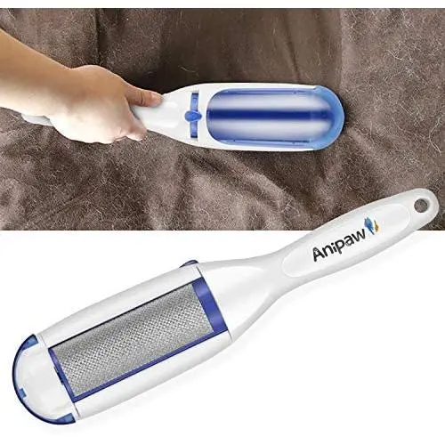 Lint Fur Hair Remover Brush - Anipaw pet Fur Remover for Hair, Fuzz, Dust from Clothes, Furniture, Bedding and Car - Self-Cleaning Reusable & One-Hand Handled