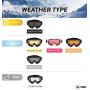 Ski & Snowboard Goggles - Snow Glasses for Skiing, Snowboarding, Motorcycling & Outdoor Winter Sports - Anti Fog & Helmet Compatible Snowmobile Gear with UV400 Protection - Fits Men, Women & Youth