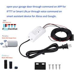 Smart Wi-Fi Alexa Garage Door Openers Remote control Smart Phone Wireless Android iOS APP Compatible with Alexa and Google Assistant IFTTT, No Hub needed