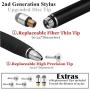 MEKO (2Pcs) Universal Disc Stylus Pens, MEKO Exclusive Ultra Thin Fine Disc Tip for Apple iPhone X/8/8plus iPad/iPad Pro/iPad Mini and All Capacitive Touch Screens [2nd Gen]