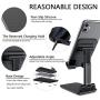 Cell Phone Stand,Nesyd Angle Height Adjustable Desktop Holder Tablet Stand Mobile Phone Mount for Desk Sturdy Aluminum Metal Stand Compatible with Mobile Phone/iPad/Kindle/Tablet (Black)