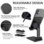 Cell Phone Stand,Nesyd Angle Height Adjustable Desktop Holder Tablet Stand Mobile Phone Mount for Desk Sturdy Aluminum Metal Stand Compatible with Mobile Phone/iPad/Kindle/Tablet (Black)