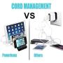 Charging Station,Thopeb 4 Port USB Charging Station Included 4 Short Mixed Cables - Compatible Ipad,iPhone,Samsung,Smartphone - Desktop Cell Phone Charge Stand & Multiple USB Charger Docking Organizer