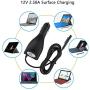 Surface Car Charger, 42W 12V 2.58A Power Supply for Microsoft Surface Pro 3/Pro 4/Pro 5/Pro 6, Surface Book, Surface Go, Surface Laptop with 5V 2.1A USB Charging Port (5Ft Cord)